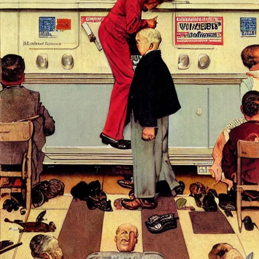 Image similar to the absurdity of yesterday by norman rockwell