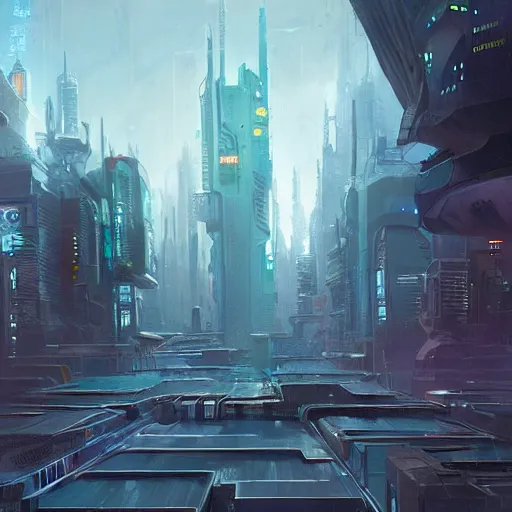Image similar to futuristic cyberpunk district by eddie mendoza, by ryan dening