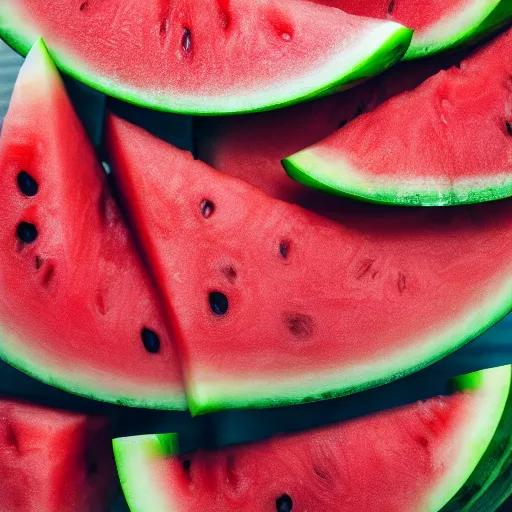 Prompt: delicious watermelon, juicy watermelon, macro photography