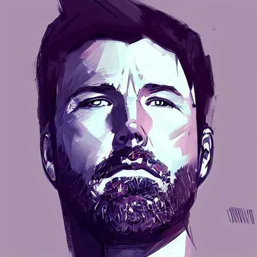 Image similar to “ portrait of ben affleck by greg rutkowski, young, attractive, highly detailed portrait, scifi, digital painting, artstation, concept art, smooth, sharp foccus ilustration, artstation hq ”