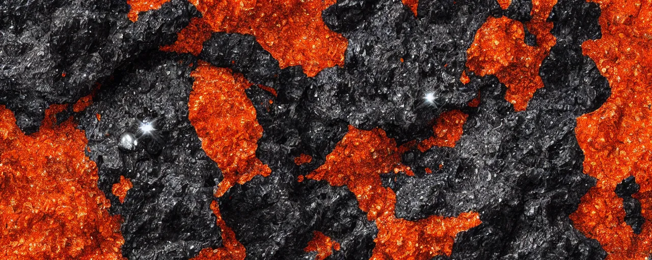 Image similar to asteroid made of iron and orange crystal, photorealism, ultra sharp, 8 k.