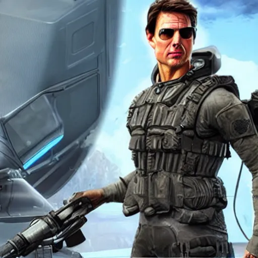 Image similar to tom cruise as an apex legends character