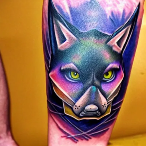 Image similar to an amazing tattoo of star fox