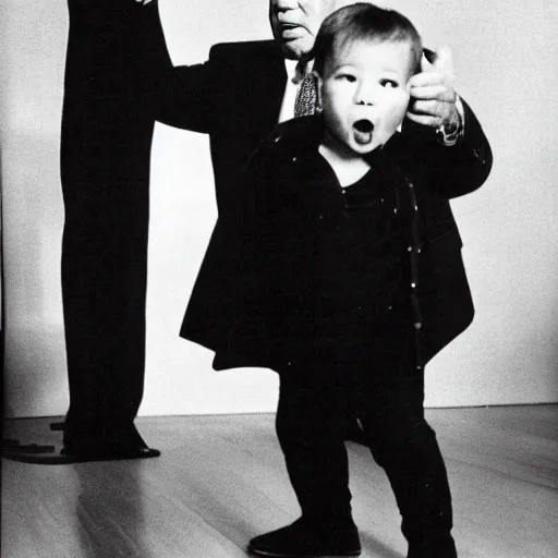 Prompt: william shatner yelling at baby, photograph 4 k