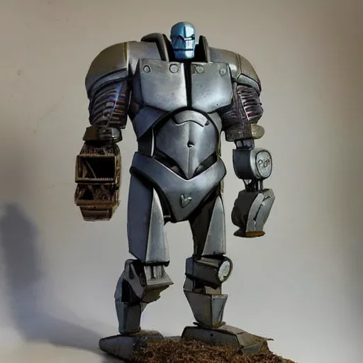 Prompt: tall bulky warforged made from stone that looks like karn from magic the gathering, full body portrait, protective stance, dungeons and dragons, fantasy, full body portrait, detailed, oil painting,