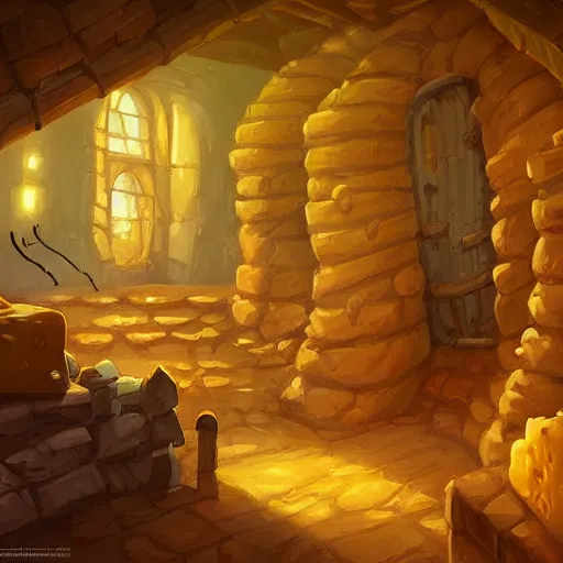 Prompt: a house made of cheese, fantasy, digital art, highly detailed, by andreas rocha
