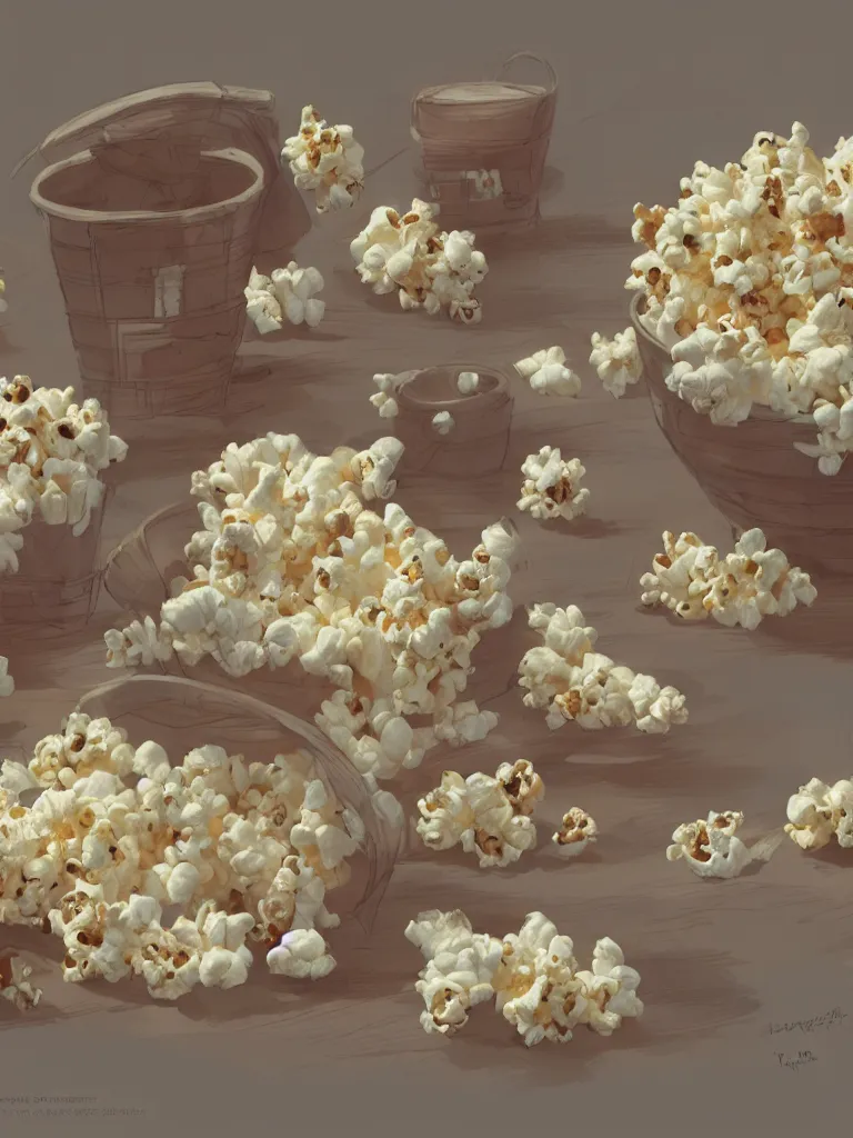 Image similar to popcorn by disney concept artists, blunt borders, rule of thirds