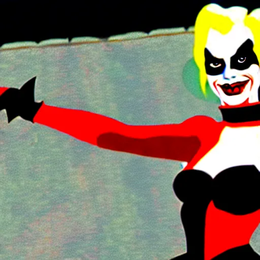 Image similar to harley quinn in the adam west batman tv show