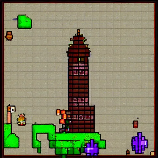 Prompt: a wizard tower sprite, 32x32, from a resource gathering game