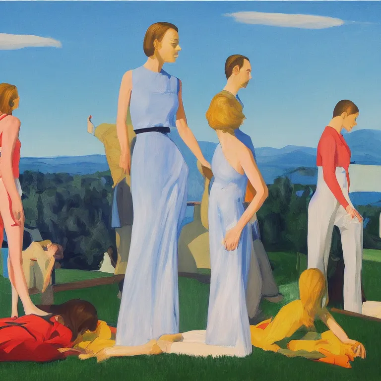 Prompt: dreaming future of südburgenland, painted by Alex Katz, painted by Edward Hopper, airbrush