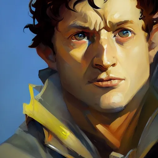 Image similar to greg manchess portrait painting of frodo beutlin as overwatch character, medium shot, asymmetrical, profile picture, organic painting, sunny day, matte painting, bold shapes, hard edges, street art, trending on artstation, by huang guangjian and gil elvgren and sachin teng