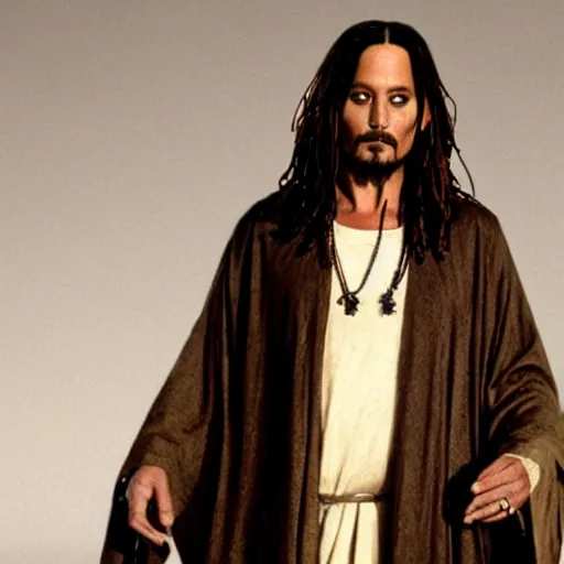 Prompt: Johnny Depp as Jesus Christ