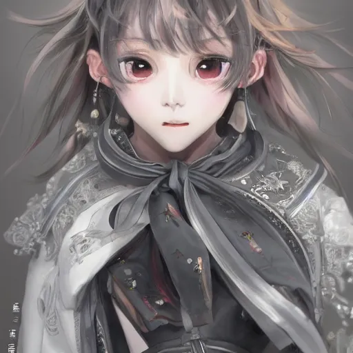 Image similar to dynamic composition, motion, ultra-detailed, incredibly detailed, a lot of details, amazing fine details and brush strokes, colorful and grayish palette, smooth, HD semirealistic anime CG concept art digital painting, watercolor oil painting of a young C-Pop idol girl, by a Chinese artist at ArtStation, by Huang Guangjian, Fenghua Zhong, Ruan Jia, Xin Jin and Wei Chang. Realistic artwork of a Chinese videogame, gradients, gentle an harmonic grayish colors.