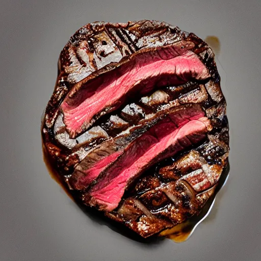 Image similar to a steak in the shape of a music note