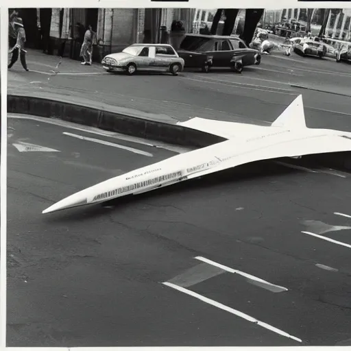 Image similar to a human - concorde chimera, paris 1 9 7 9