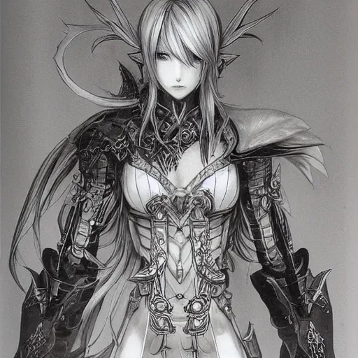 Prompt: a mage from final fantasy 14 drawn by Yoshitaka Amano, intricate, amazing line work