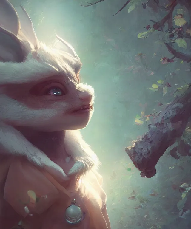 Image similar to a beautiful portrait of a cute anthropomorphic humanoid original fursona fantay character. big eyes. character design by cory loftis, fenghua zhong, ryohei hase, ismail inceoglu and ruan jia. volumetric light, detailed, rendered in octane