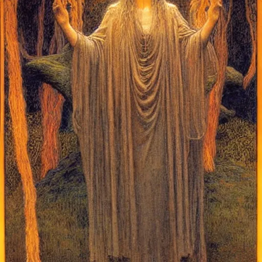 Image similar to Portrait of a druid, by Jean Delville