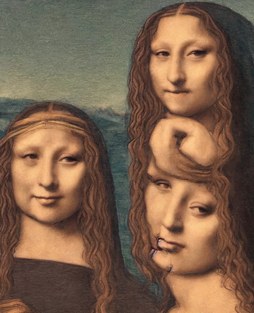 Image similar to mariah carey as the mona lisa by leonardo da vinci, single head, no double head