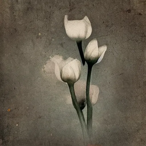 Image similar to The photograph is a beautiful and haunting work of art of a series of images that capture the delicate beauty of a flower in the process of decaying. The colors are muted and the overall effect is one of great sadness. glitch art by Diego Rivera soft