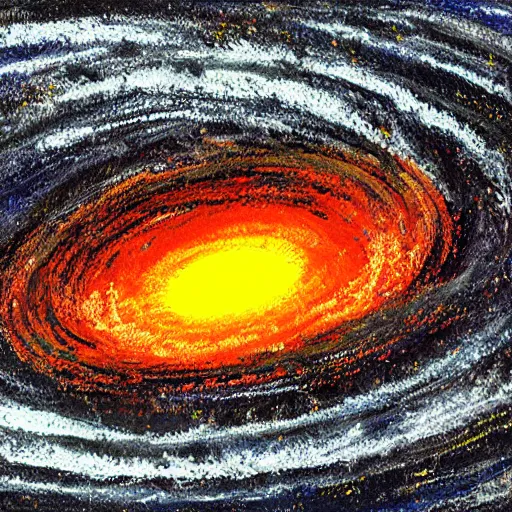 Prompt: black hole, impressionist, two colors