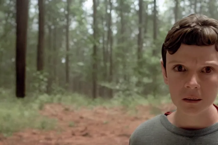 Image similar to film still of Henry Thomas (Elliot from ET) as Mikey in stranger things, 4k