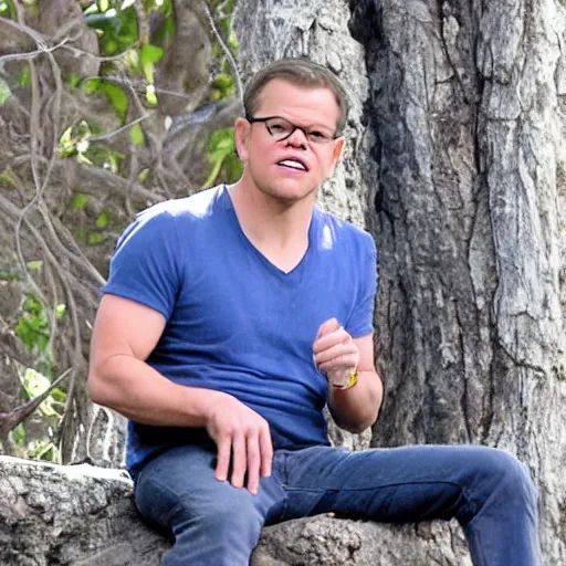 Prompt: matt damon as a monkey