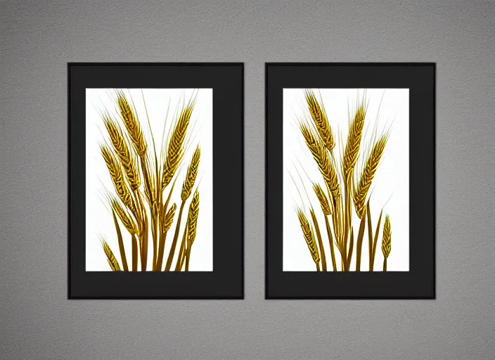Prompt: botanical poster of wheat
