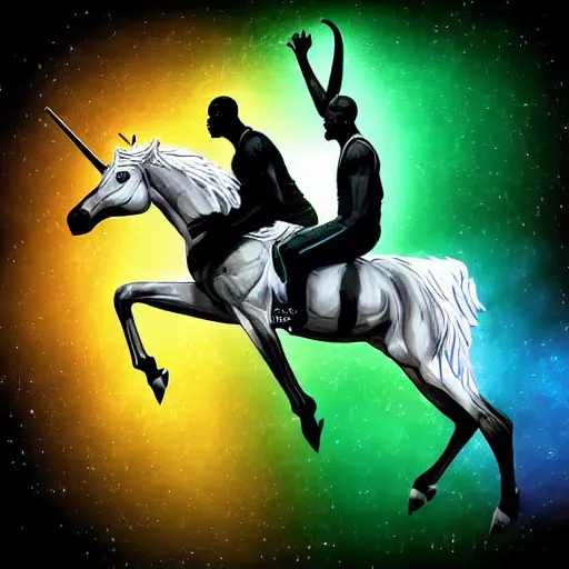 Image similar to Kevin Garnett Riding a Unicorn, Digital Art, Dramatic Lighting, Celtics Legend
