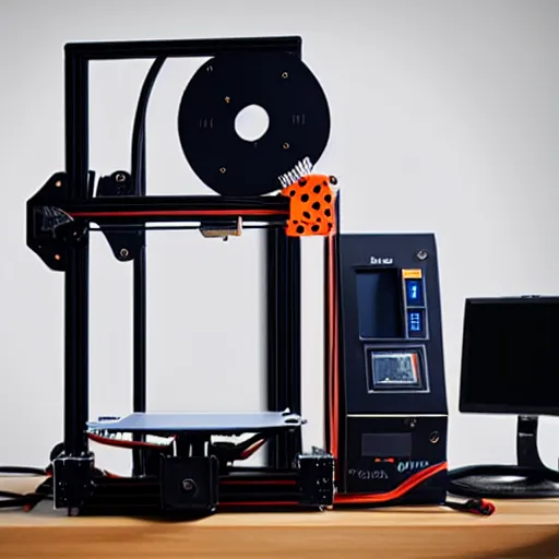 Image similar to prusa 3 d printer high end photoshoot