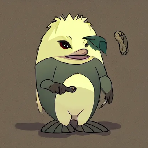 Image similar to character design of cute australian echidna, cartoon style ， by movie fantastic beasts and where to find them