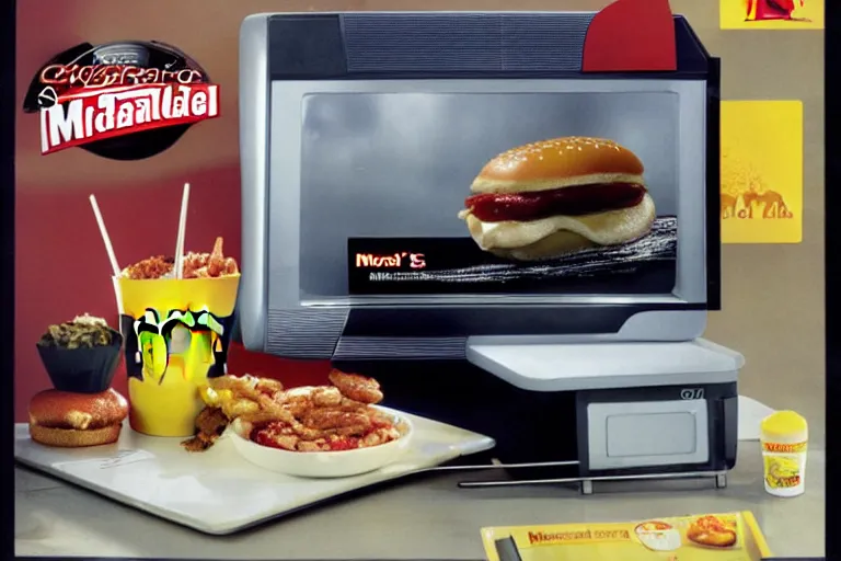 Prompt: mcdonald's television meal, y 2 k cybercore, advertisement photo