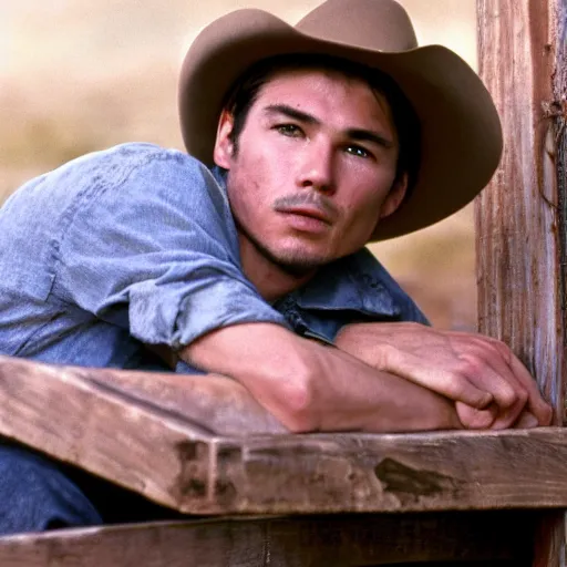 Image similar to josh hartnett as ennis del mar in brokeback mountain