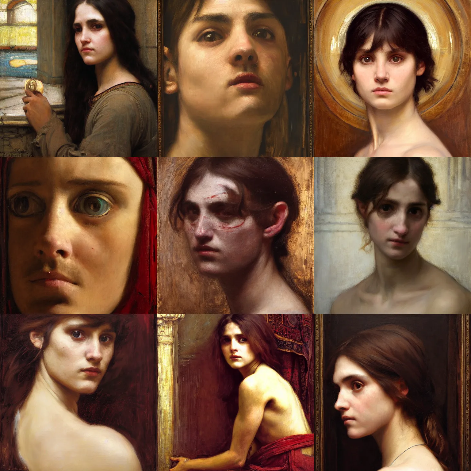 Prompt: empty eye socket intricate portrait by john william waterhouse and Edwin Longsden Long and Theodore Ralli and Nasreddine Dinet, oil on canvas. Cinematic, hyper realism, dramatic lighting, high detail 8k