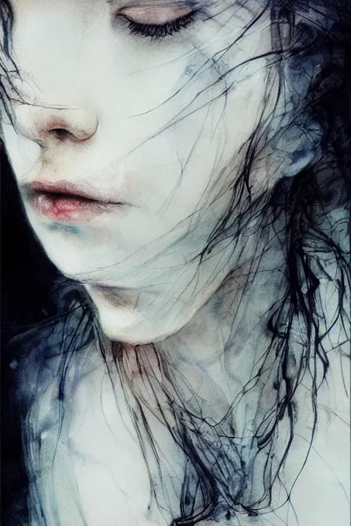 Image similar to a sorrowfull farewell by agnes cecile, beautiful, soft, smooth, solitude, dramatic, peaceful