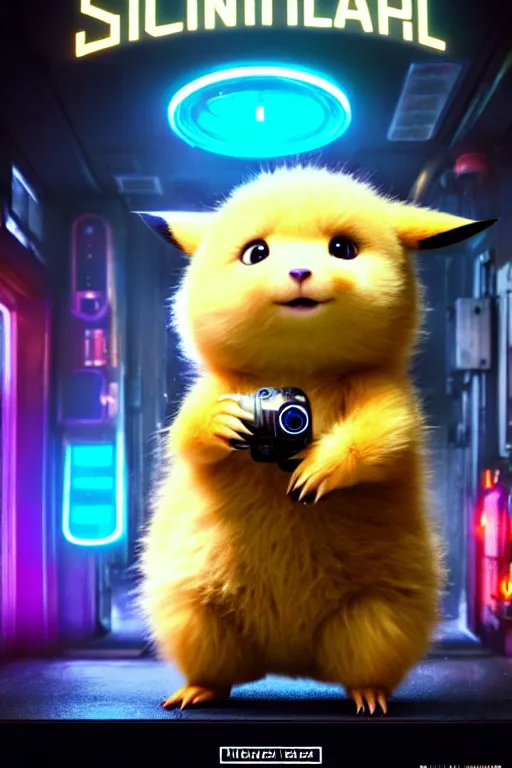 Prompt: high quality video game sci - fi very cute fluffy! wombat!! cyborg with futuristic mechanical parts, cyberpunk monocle!, highly detailed, unreal engine cinematic smooth, in the style of detective pikachu, hannah yata charlie immer, dark blue neon light, low angle, uhd 8 k, sharp focus