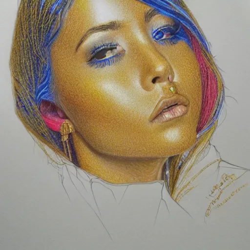 Prompt: Colored pencil art on paper, Gold Rush, highly detailed, artstation, MasterPiece, Award-Winning, Caran d'Ache Luminance