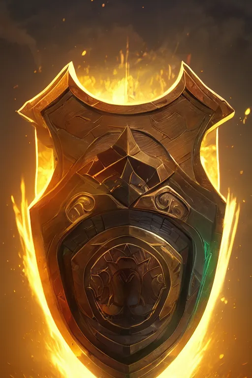 Image similar to shield fantasy epic legends game icon stylized digital illustration radiating a glowing aura global illumination ray tracing hdr fanart arstation by ian pesty and katarzyna da „ bek - chmiel