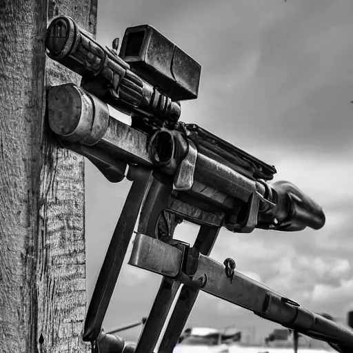 Prompt: vietnam war door gunner pointing machine gun, photograph, highly detailed, award winning