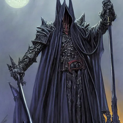 Image similar to undead shadow Sauron ruler of the Nazgul by Mark Brooks, Donato Giancola, Victor Nizovtsev, Scarlett Hooft, Graafland, Chris Moore