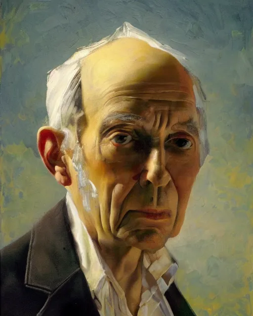 Image similar to painterly portrait, Hank Williams Sr, impasto, fantasy, chuck close:7, carl spitzweg:7, cinematic light, full face, symmetrical face