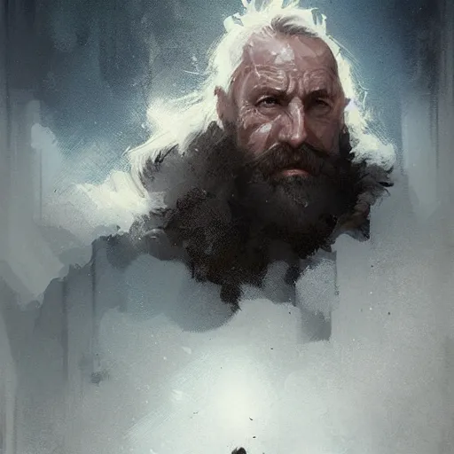 Prompt: portrait of a grizzled wizard by greg rutkowski