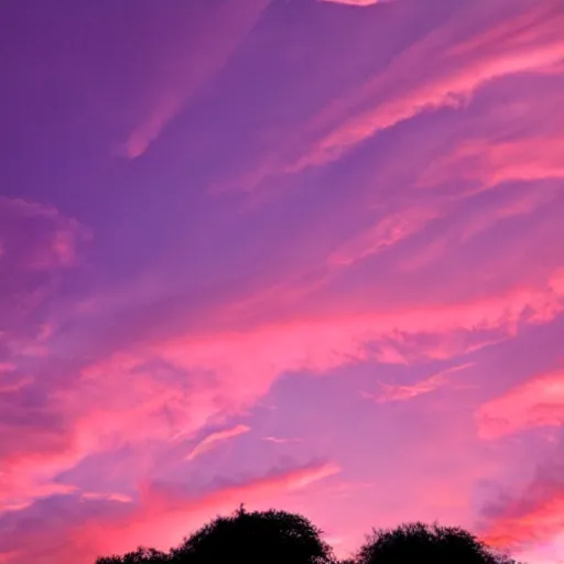 Prompt: Aesthetic sunset clouds, pink, purple