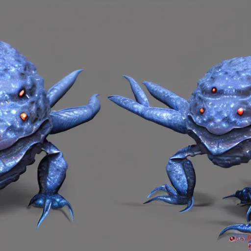 Prompt: crab monster from jrpg, 3 d