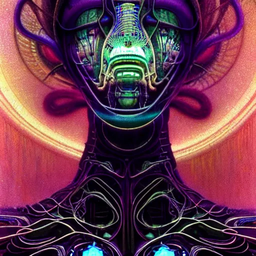 Image similar to extremely psychedelic beautiful brutalist cyborg organism infected by night. intricate, elegant, highly detailed, extremely lifelike photorealistic digital painting, artstation. steichen, gaston bussiere, tom bagshaw, brutalist cyberpunk alphonse mucha. elegant minimalism. anatomically correct vasculature. sharp focus. black. surreal lush cosmic hallucination