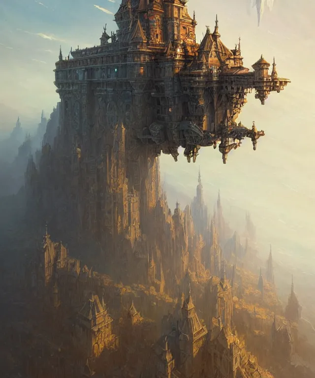 Prompt: laputa castle in the sky robot, fantasy, intricate, elegant, highly detailed, digital painting, artstation, concept art, smooth, sharp focus, illustration, art by artgerm and greg rutkowski and alphonse mucha