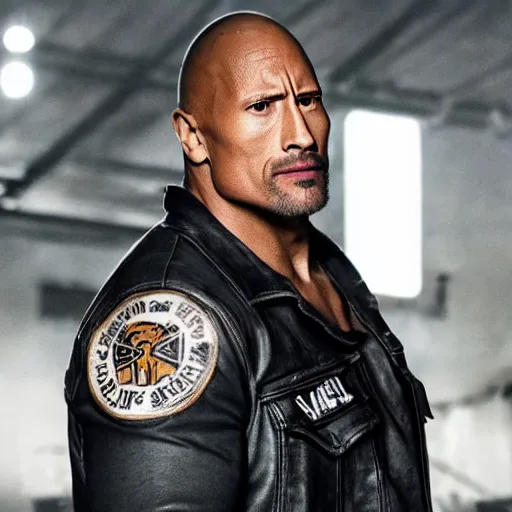 Image similar to dwayne johnson in sons of anarchy 4 k detailed