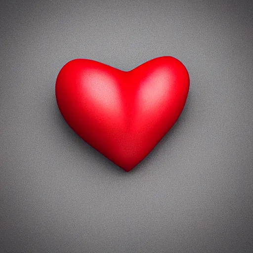 Image similar to 3d render of a badly formed red putty heart shape in the middle of a gray sheet of paper