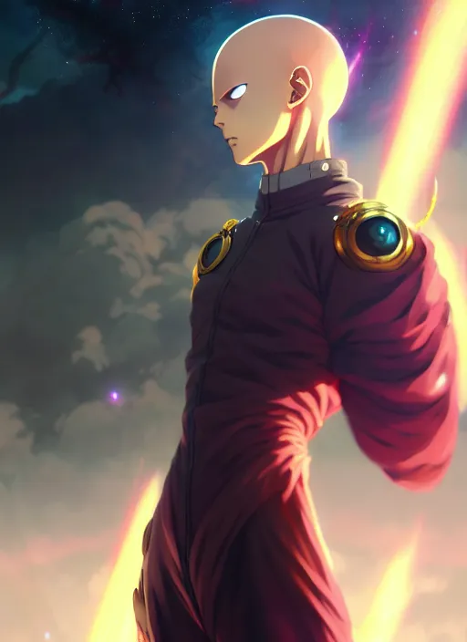 saitama, anime, colors, holy, full body, manga, 8 k