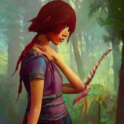 Image similar to an indian fairy, style game life is strange true colors square enix, trending on artstation, painted by greg rutkowski, render with game the last of us parte ii details